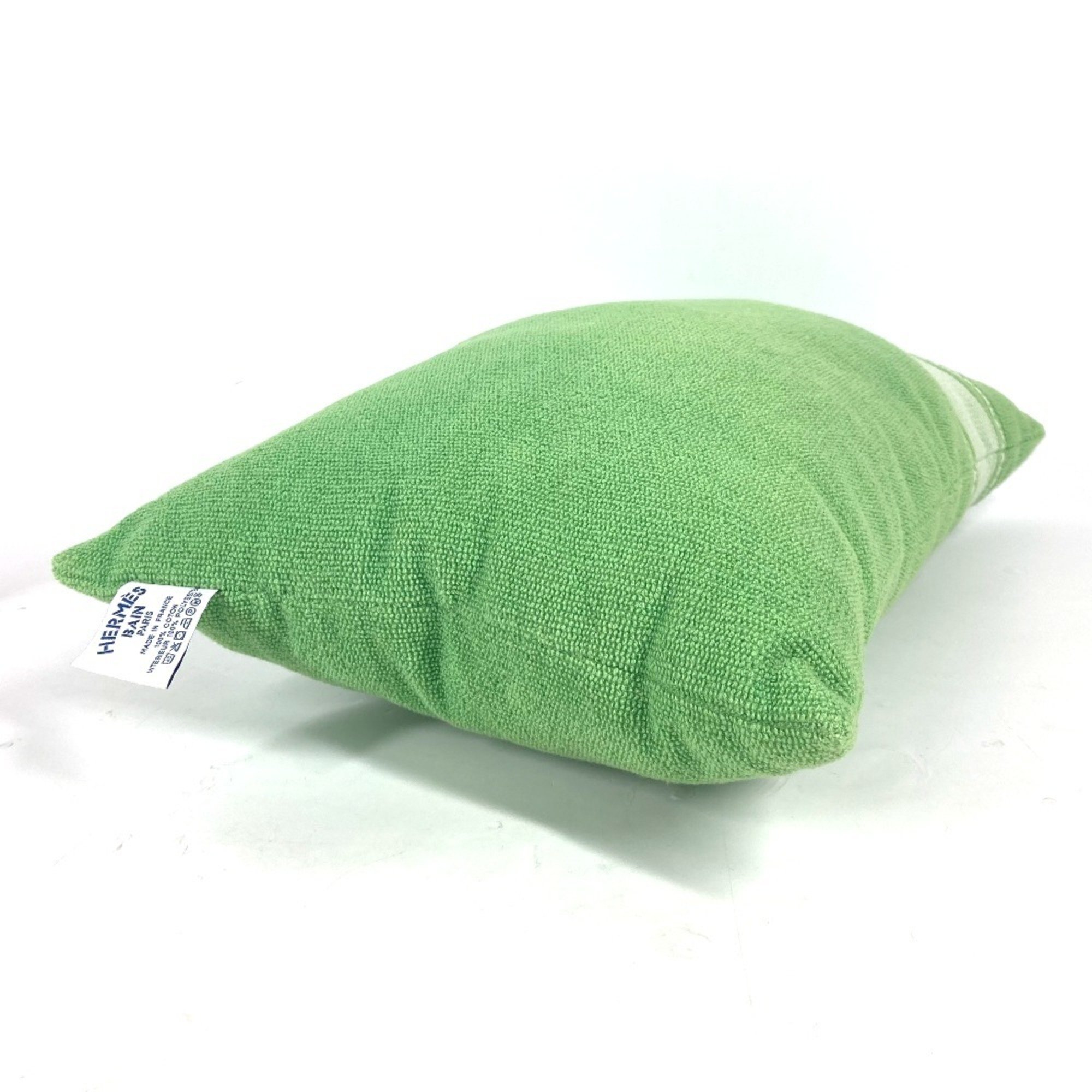 HERMES Hermes Pillow Yachting Beach Cushion Cotton Women's Green