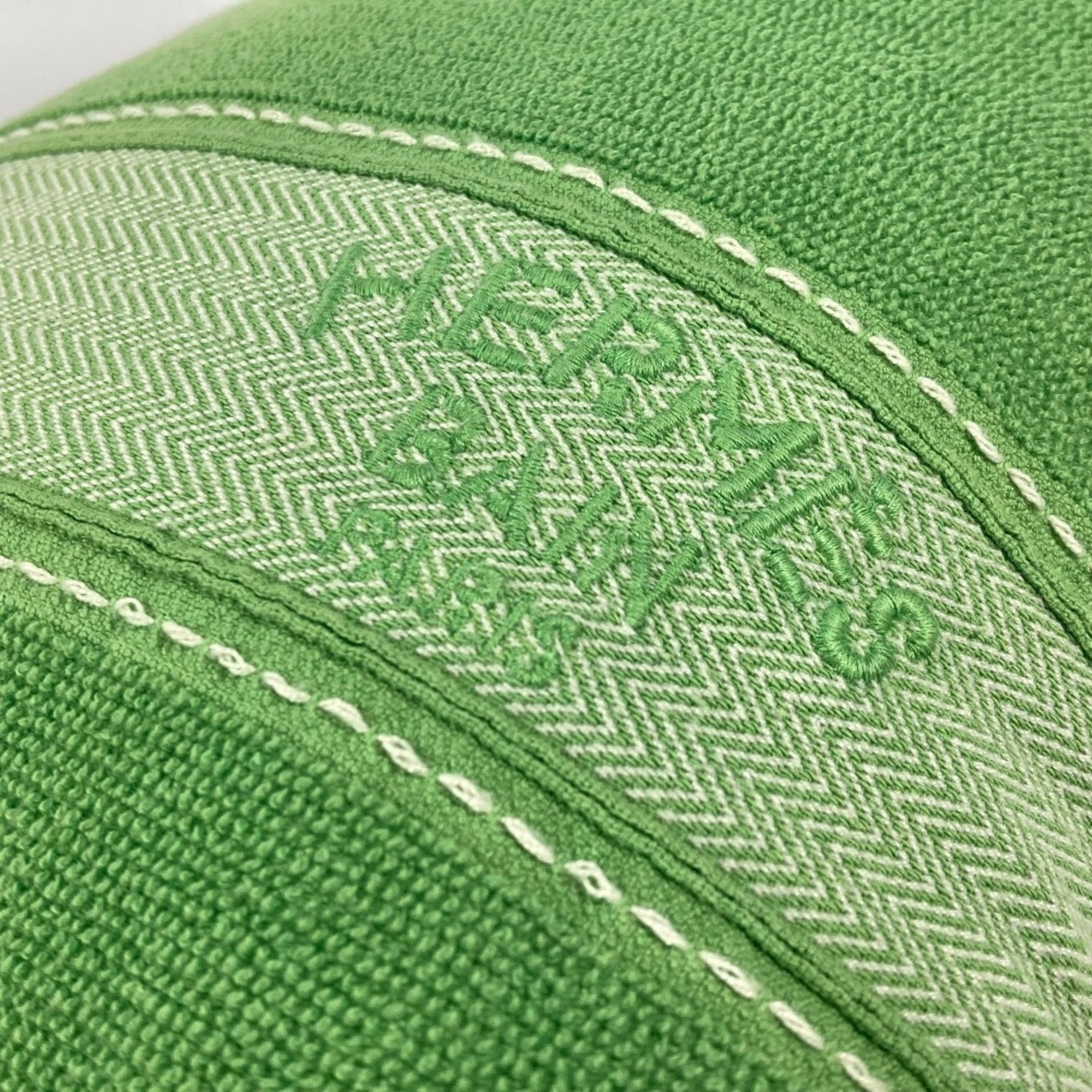 HERMES Hermes Pillow Yachting Beach Cushion Cotton Women's Green