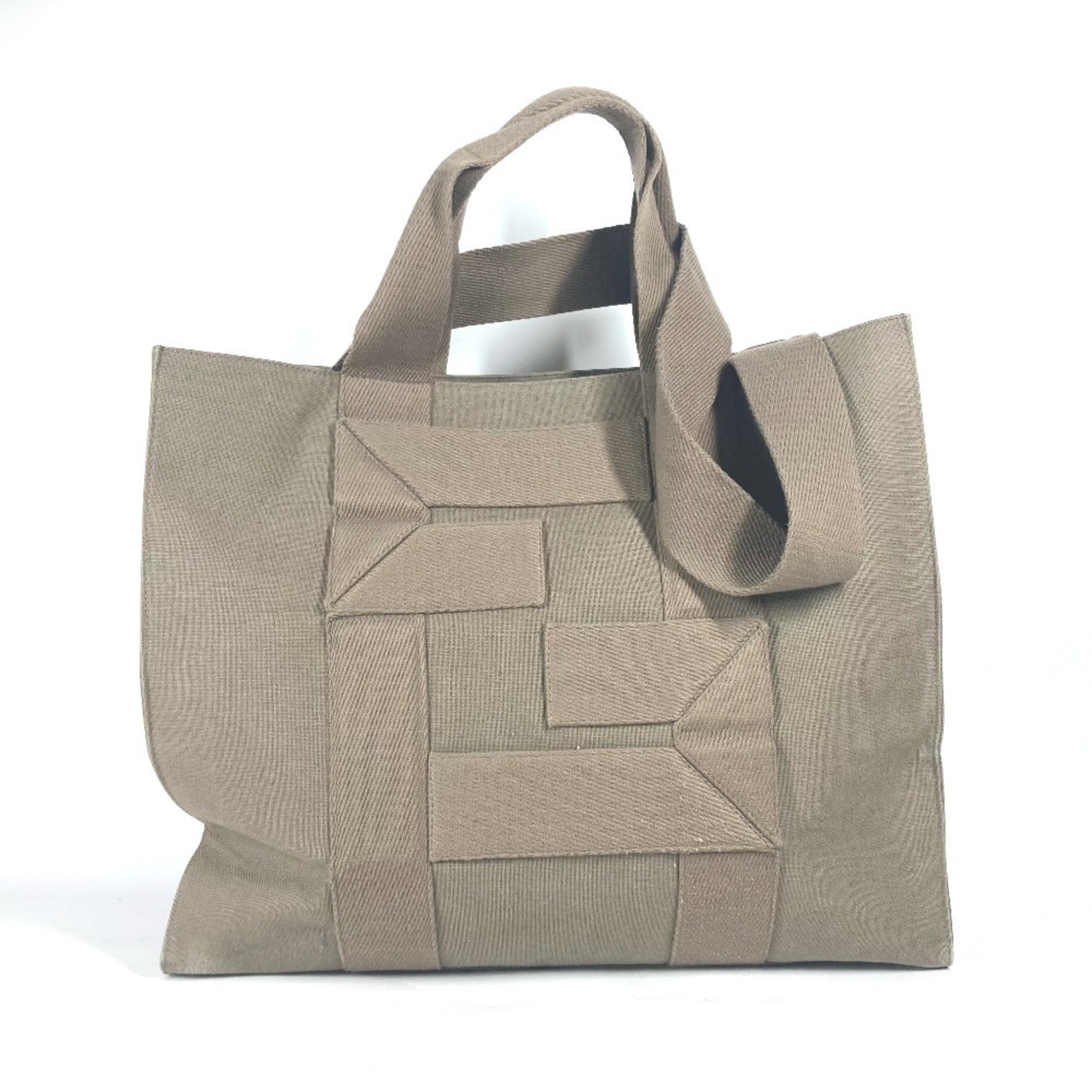 FENDI 7VA558 TOTE CANVAS Tote Canvas Bag Shoulder Men's Khaki