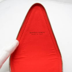 Bottega Veneta Intrecciato Pyramid 666769 Women's Leather Pouch Red Color