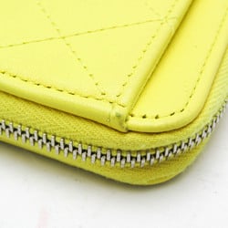 Chanel Card Case Women's Leather Coin Purse/coin Case Yellow