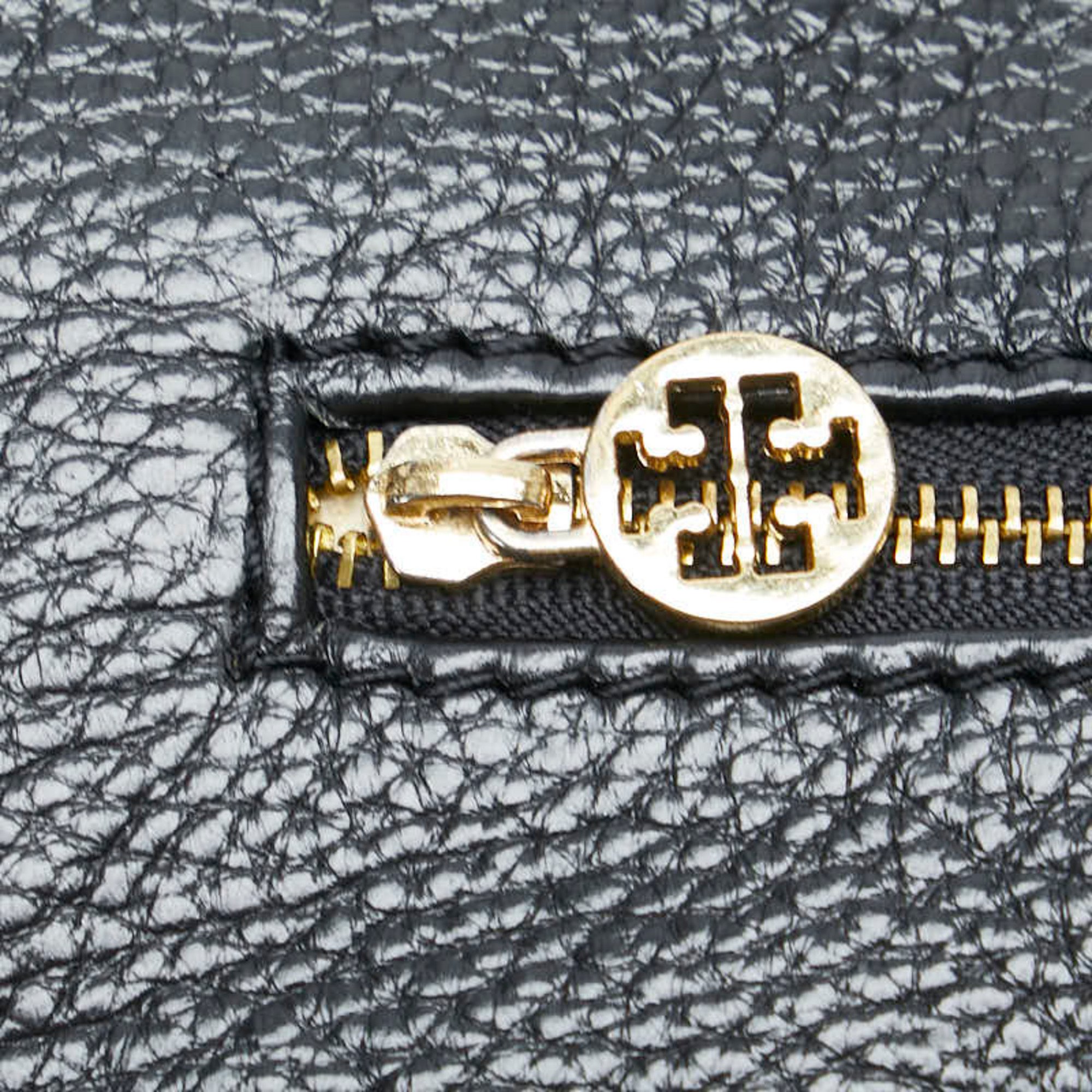 Tory Burch Chain Shoulder Bag Black Leather Women's