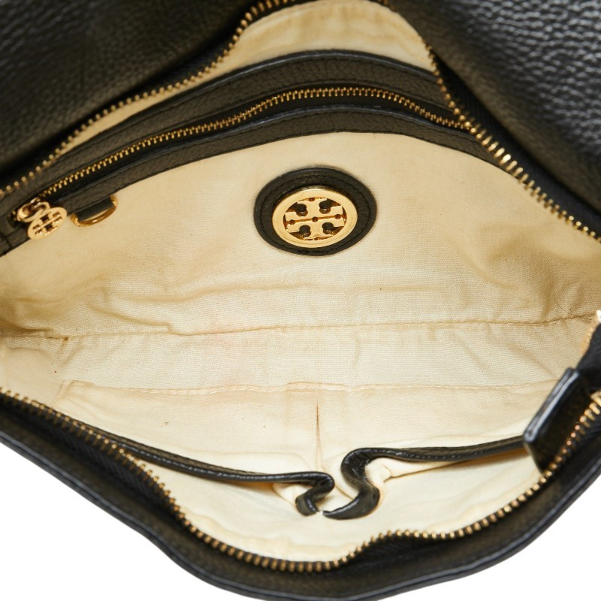 Tory Burch Chain Shoulder Bag Black Leather Women's