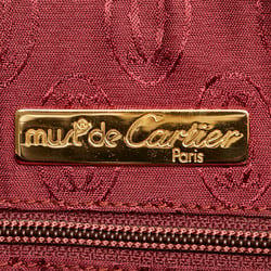 Cartier Must Line Shoulder Bag Beige Wine Red Leather Women's CARTIER