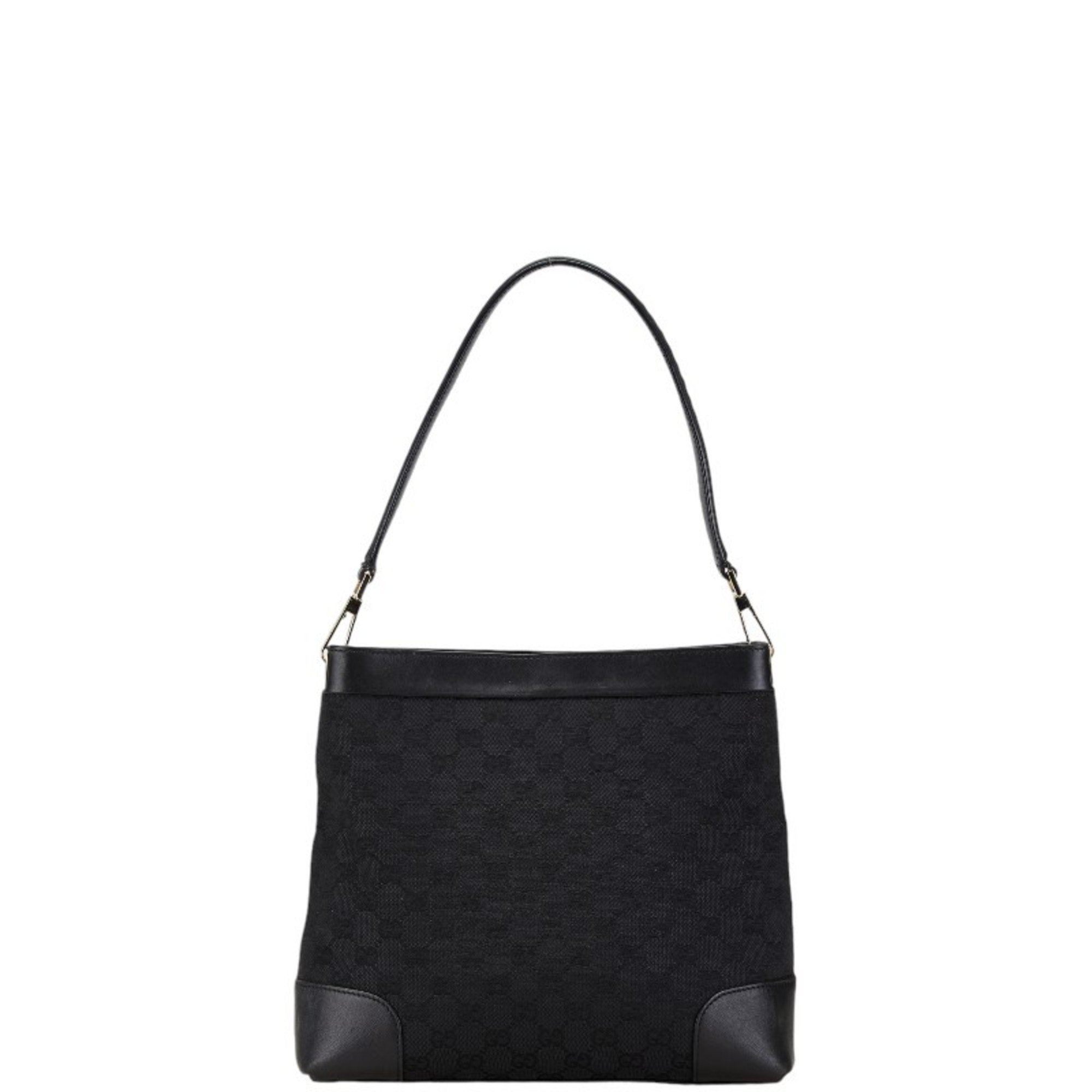 Gucci GG Canvas Bag 33900 Black Leather Women's GUCCI