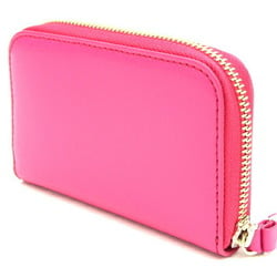 Salvatore Ferragamo Coin Case Vara KM-22D288 Pink Leather Purse Card Ribbon Women's