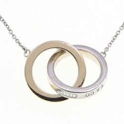 Tiffany Necklace Interlocking Circle Pendant SV Sterling Silver 925 750YG Combi Women's TIFFANY&CO