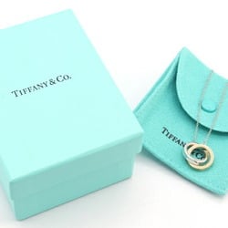 Tiffany Necklace Interlocking Circle Pendant SV Sterling Silver 925 750YG Combi Women's TIFFANY&CO