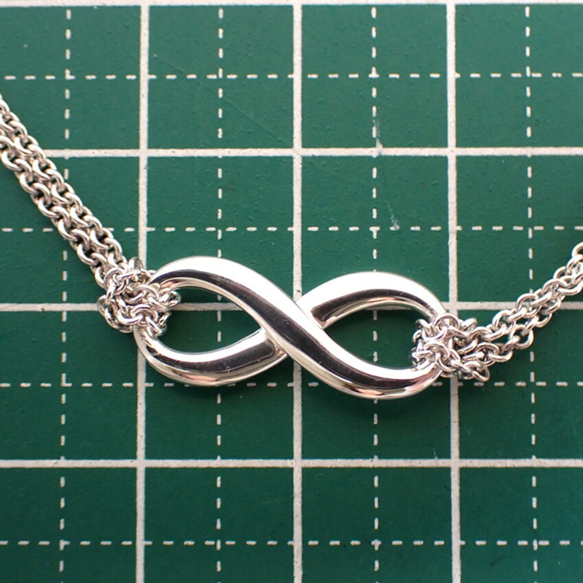 TIFFANY 925 infinity double chain necklace