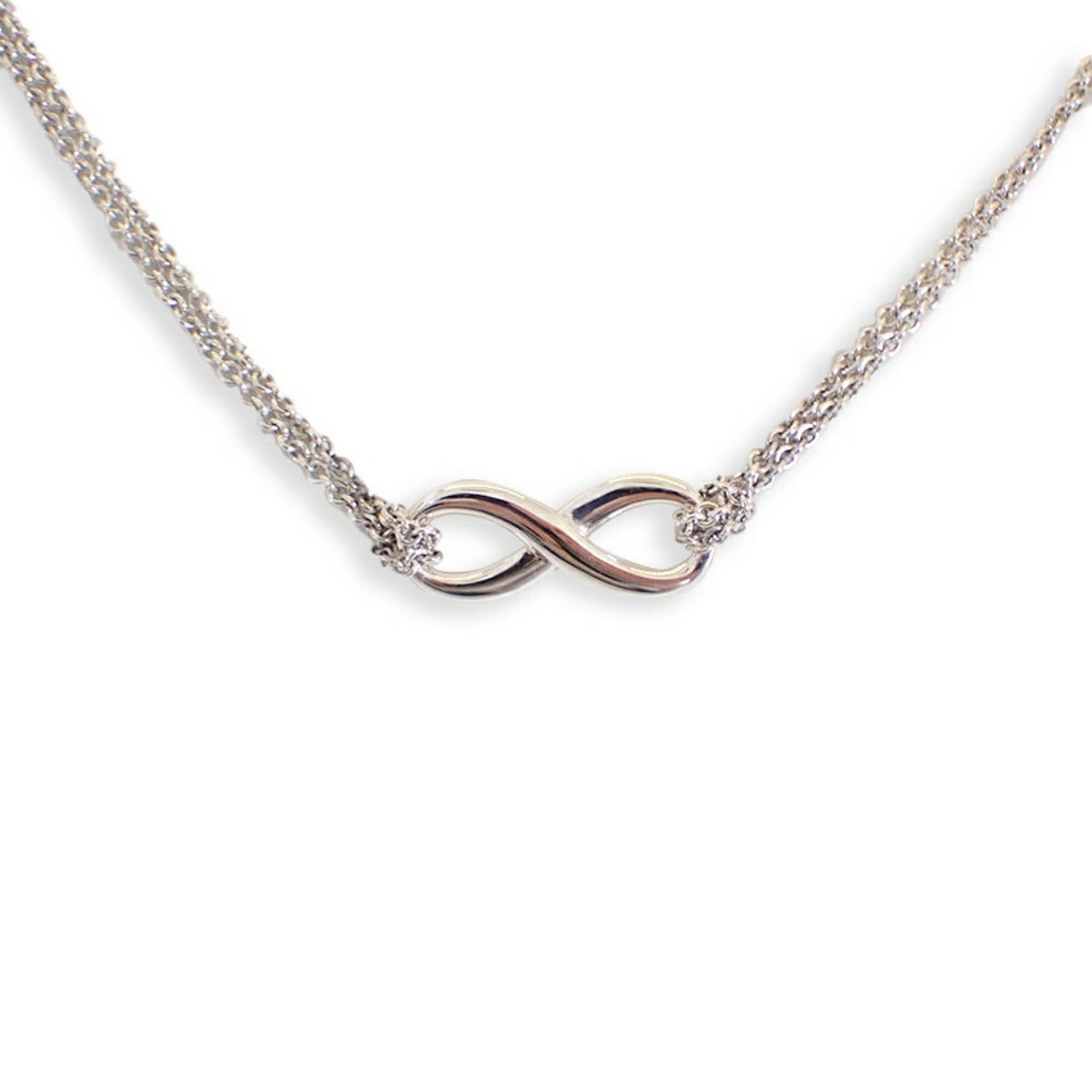 TIFFANY 925 infinity double chain necklace