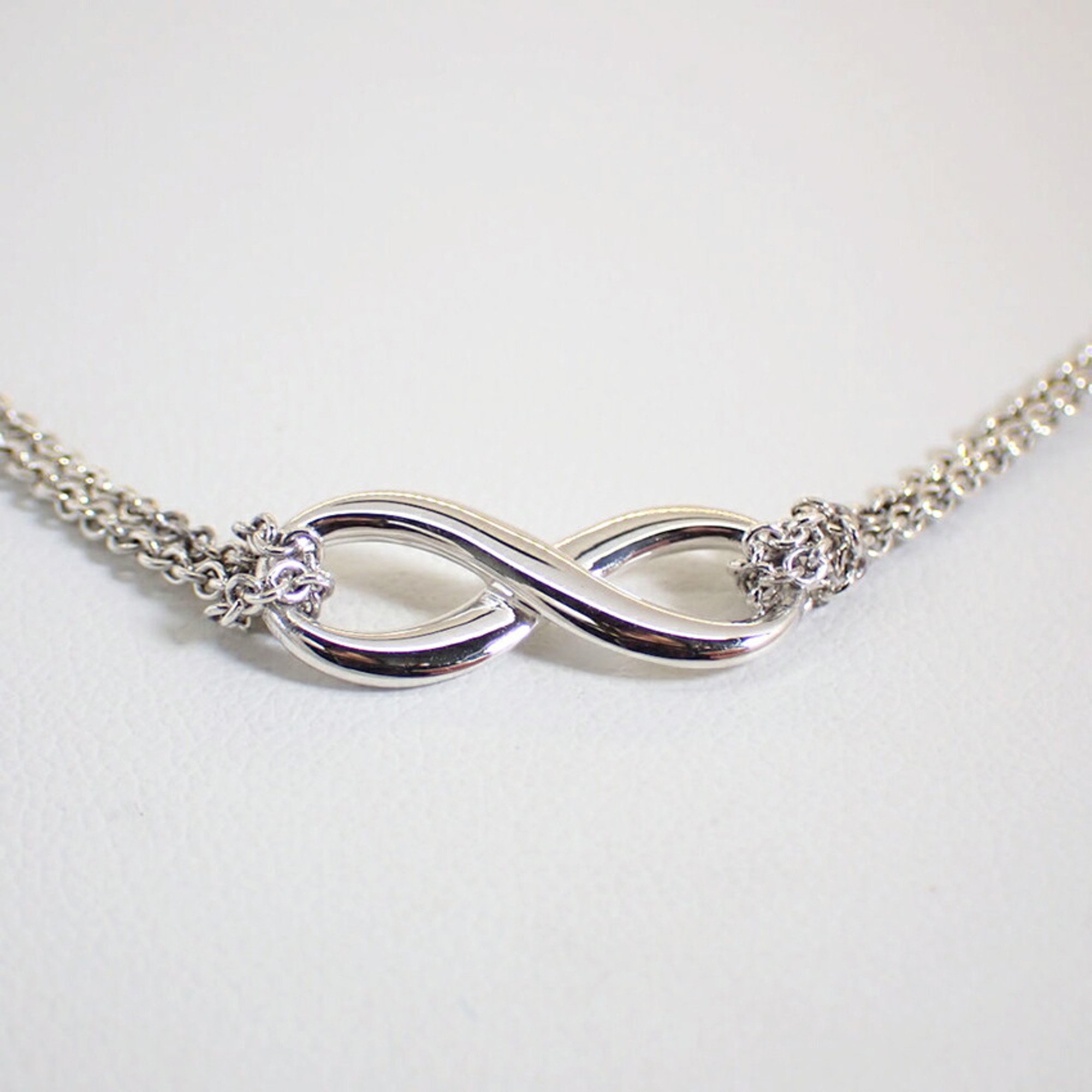 TIFFANY 925 infinity double chain necklace