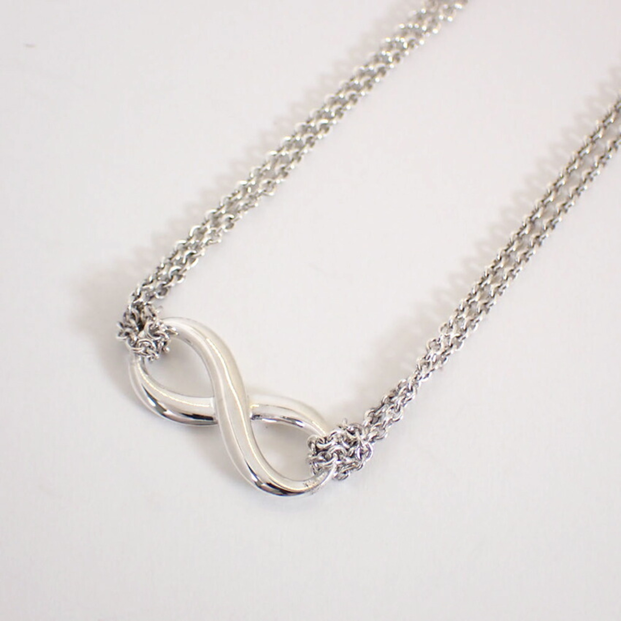 TIFFANY 925 infinity double chain necklace