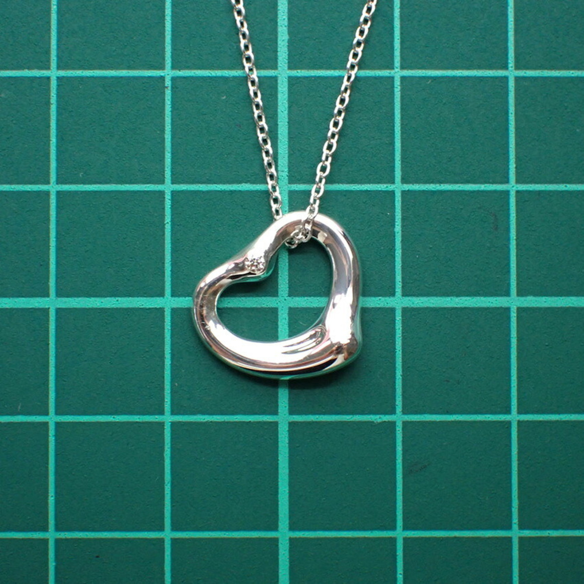 TIFFANY 925 Diamond Heart Pendant Necklace