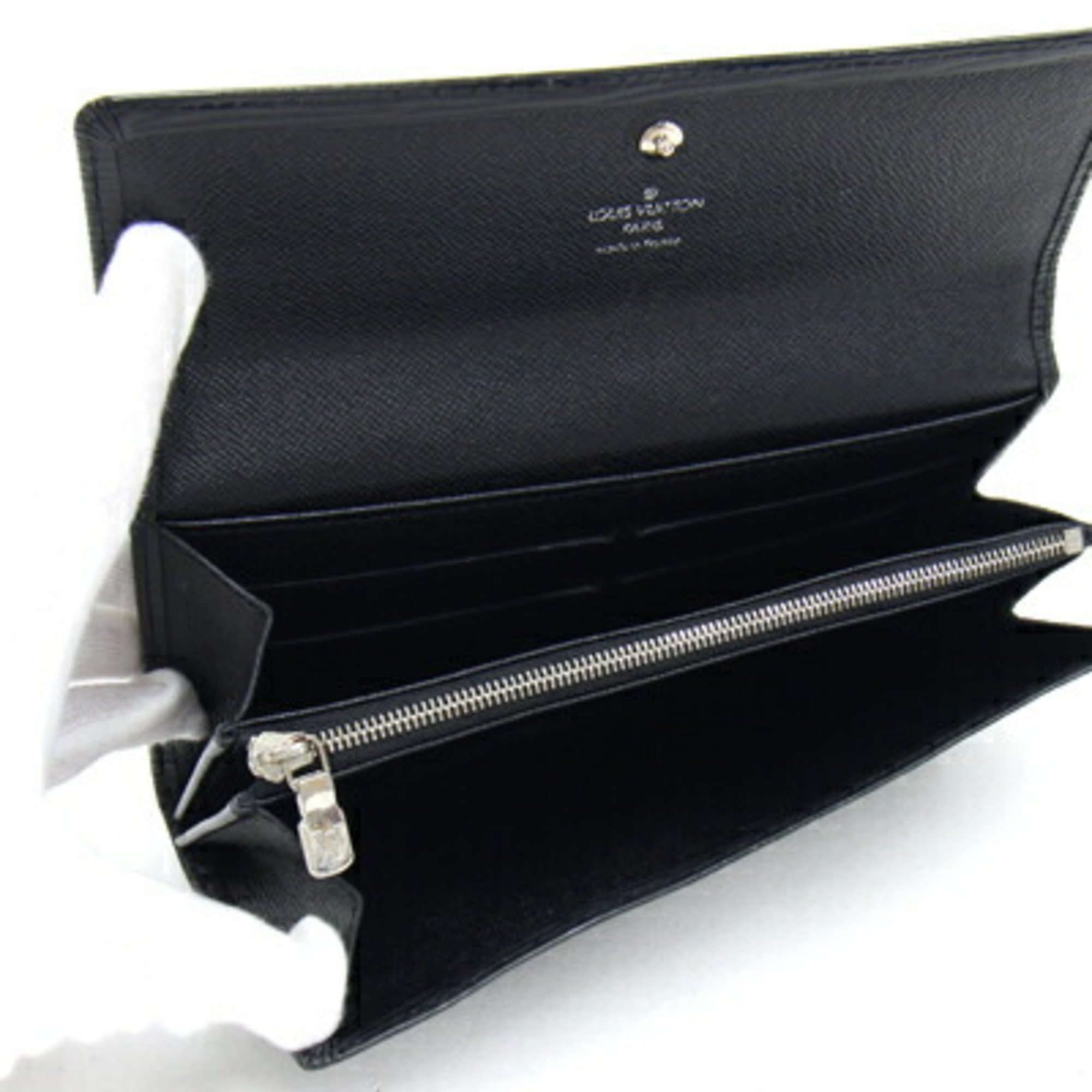 Louis Vuitton Bi-fold Long Wallet Epi Porto Monnaie Credit M63592 Noir Black Men's LOUIS VUITTON