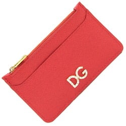 Dolce & Gabbana Coin Case BI1032 Red Leather Purse Card Fragment Women's DOLCE&GABBANA