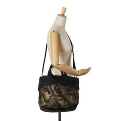 Prada Camouflage Triangle Plate Reversible Handbag Shoulder Bag BR4521 Khaki Black Nylon Women's PRADA