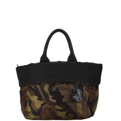 Prada Camouflage Triangle Plate Reversible Handbag Shoulder Bag BR4521 Khaki Black Nylon Women's PRADA