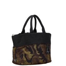 Prada Camouflage Triangle Plate Reversible Handbag Shoulder Bag BR4521 Khaki Black Nylon Women's PRADA