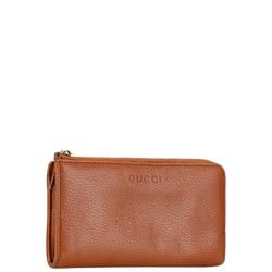 Gucci L-shaped long wallet 332747 brown leather ladies GUCCI