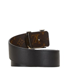 Louis Vuitton Santur LV Initial Belt 85/34 M9821 Black Brown Leather PVC Women's LOUIS VUITTON