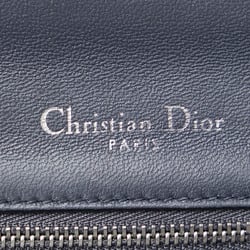 Christian Dior Dior Microcannage Diorama Chain Shoulder Bag Silver Leather Women's