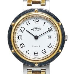 Hermes Clipper Watch CL4.220 Quartz White Dial Stainless Steel Plated Women's HERMES