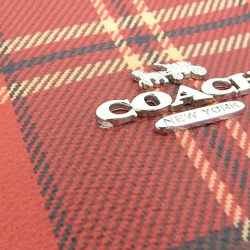 Coach COACH Molly Tote 25 Tartan Check Print Handbag CC874 Bag Red