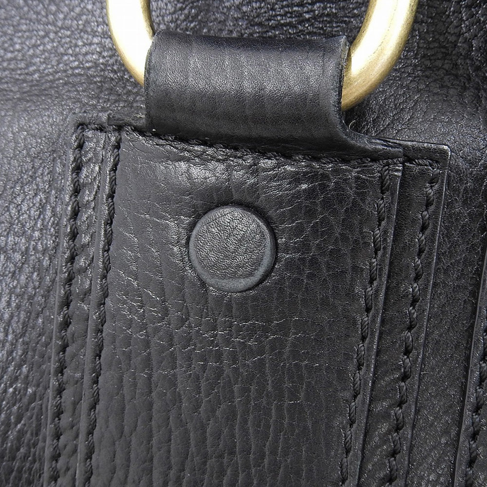 CELINE Doctor's Bag Handbag Leather Black Rectangle