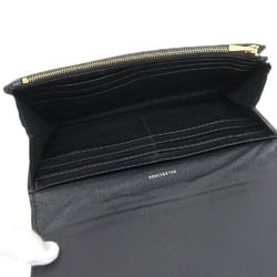 BALENCIAGA Long Wallet 594289 Leather Black