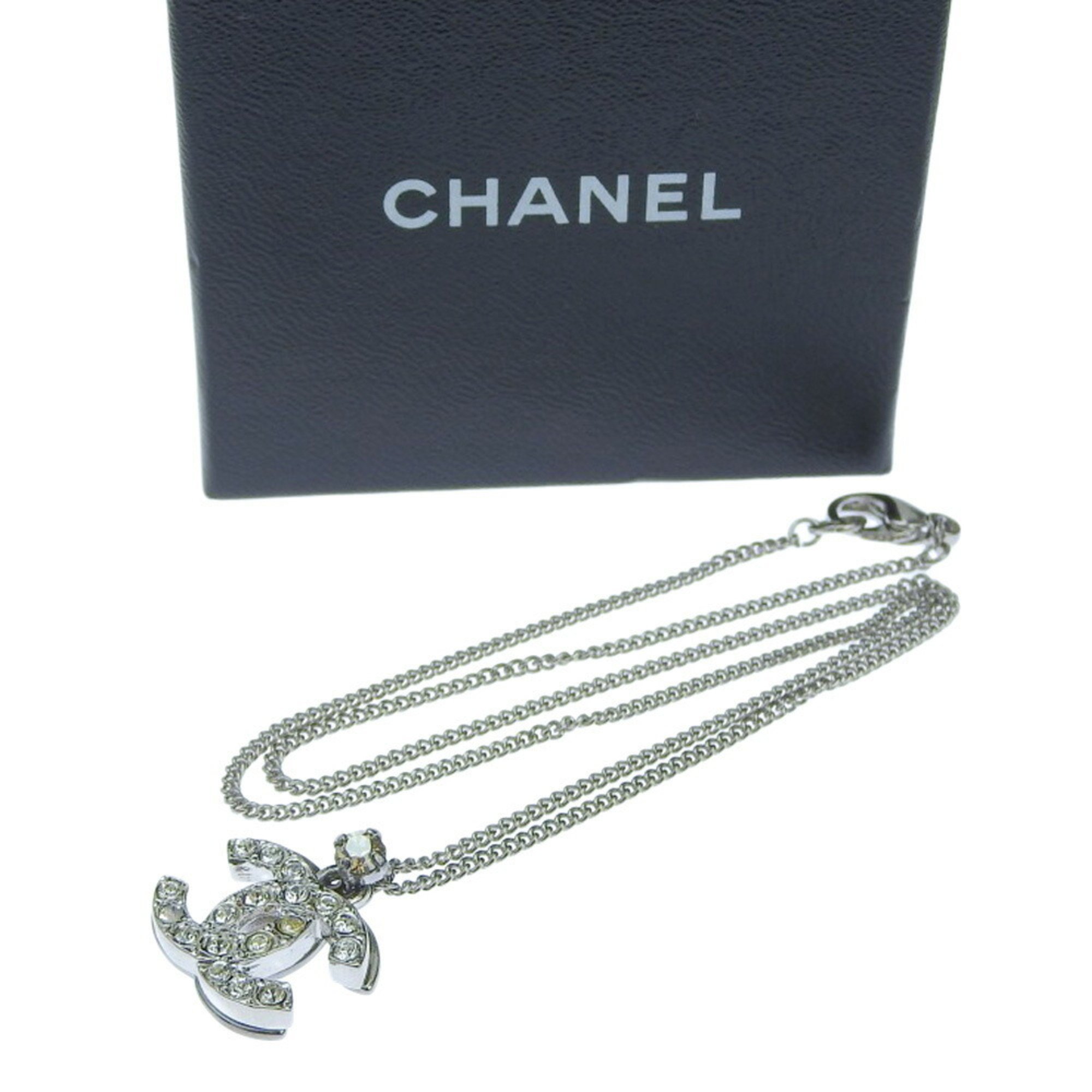 CHANEL Double Coco Mark Necklace with Plate 06P