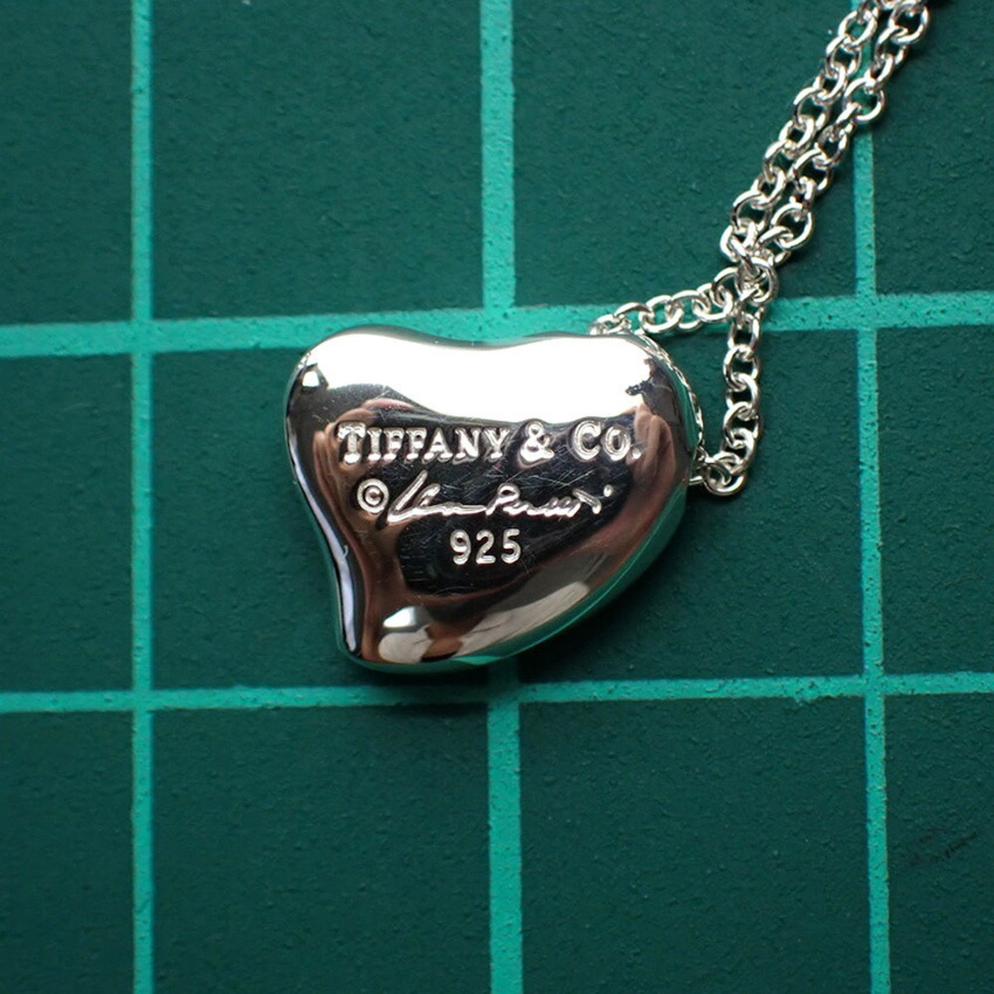 TIFFANY 925 Full Heart Pendant Necklace