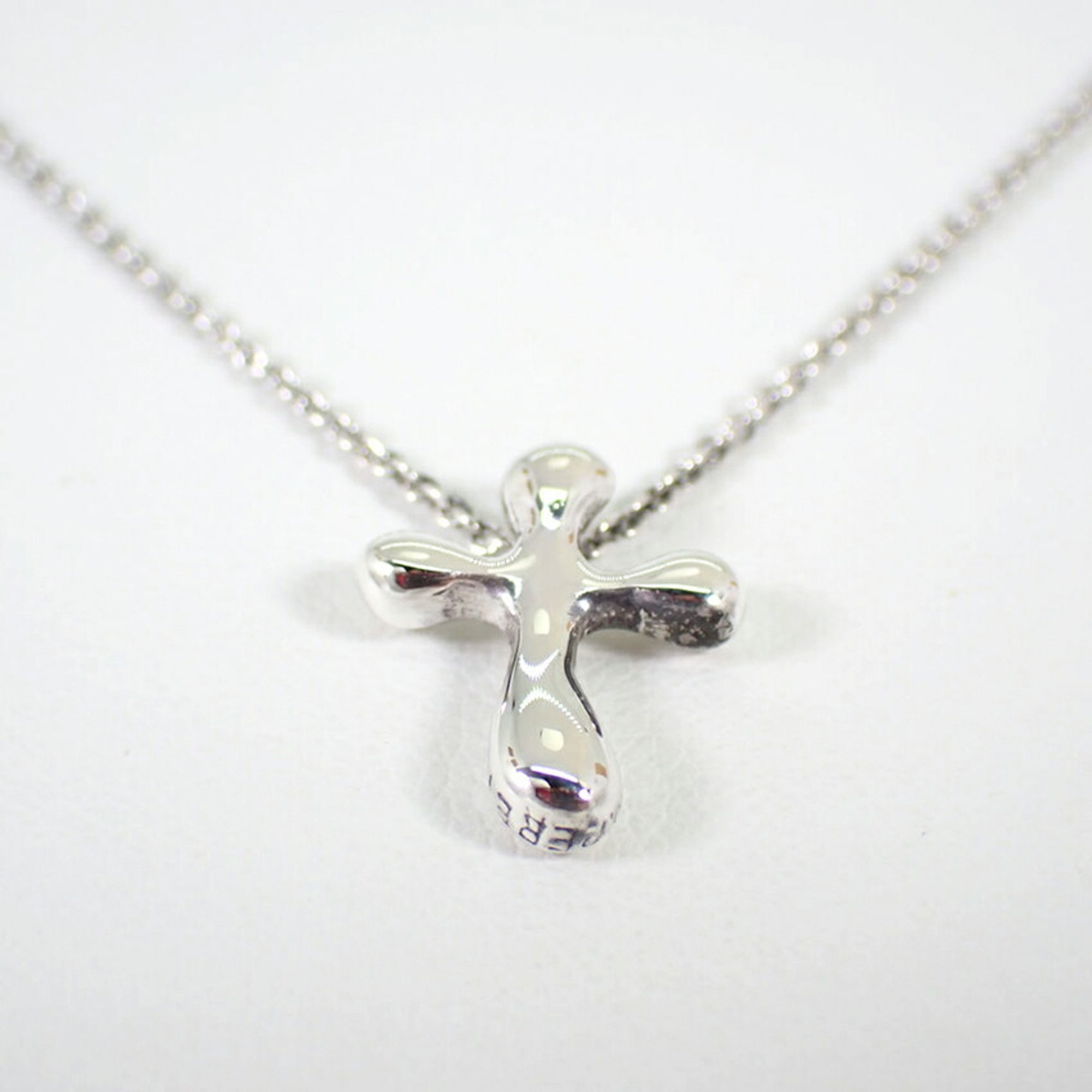 TIFFANY Tiffany 925 Teardrop Cross Pendant Necklace