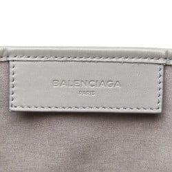 Balenciaga Navy Cabas S Handbag Tote Bag 339933 Off-White Gray Canvas Leather Women's BALENCIAGA