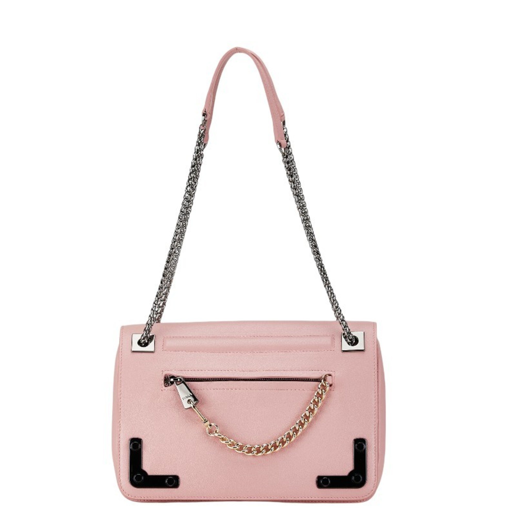 Furla Handbag Chain Shoulder Bag Pink Leather Women's