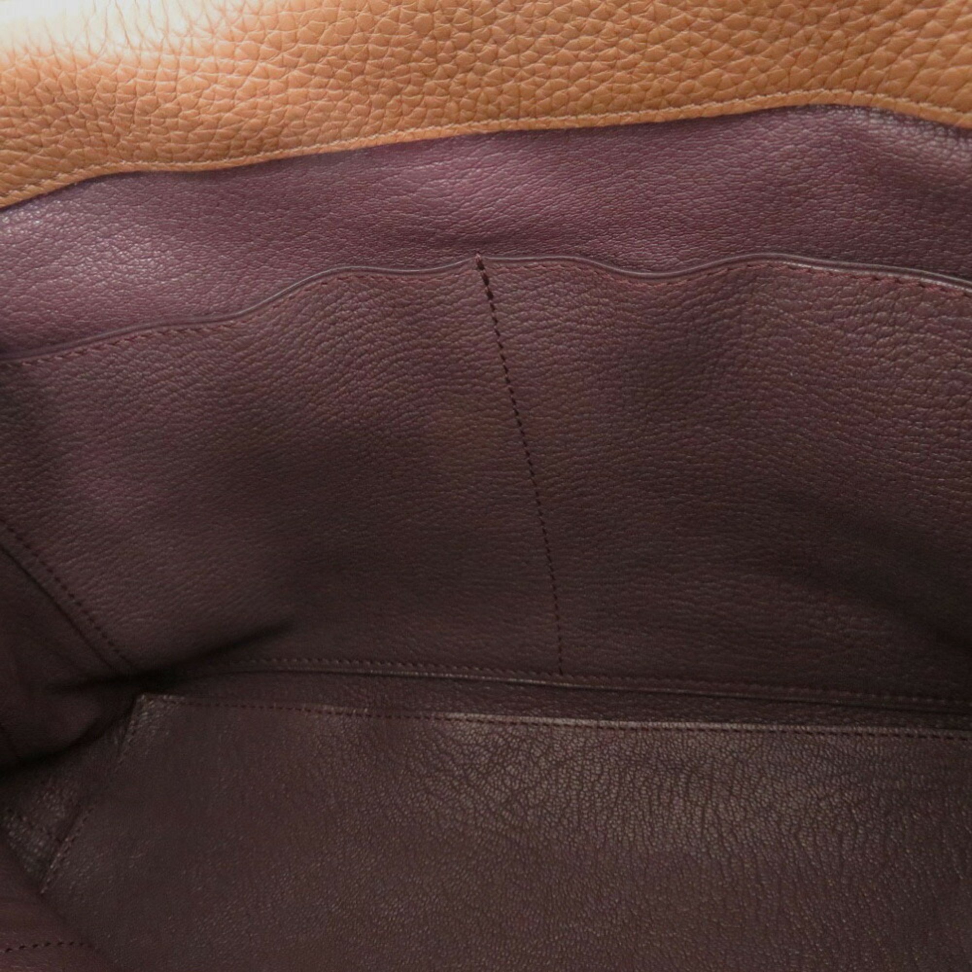 Camille Fournet Shoulder Bag Leather Brown Purple 0752Camille