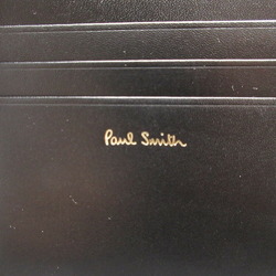 Paul Smith Layered Stripe Leather Black Bi-fold Wallet 1801Poul