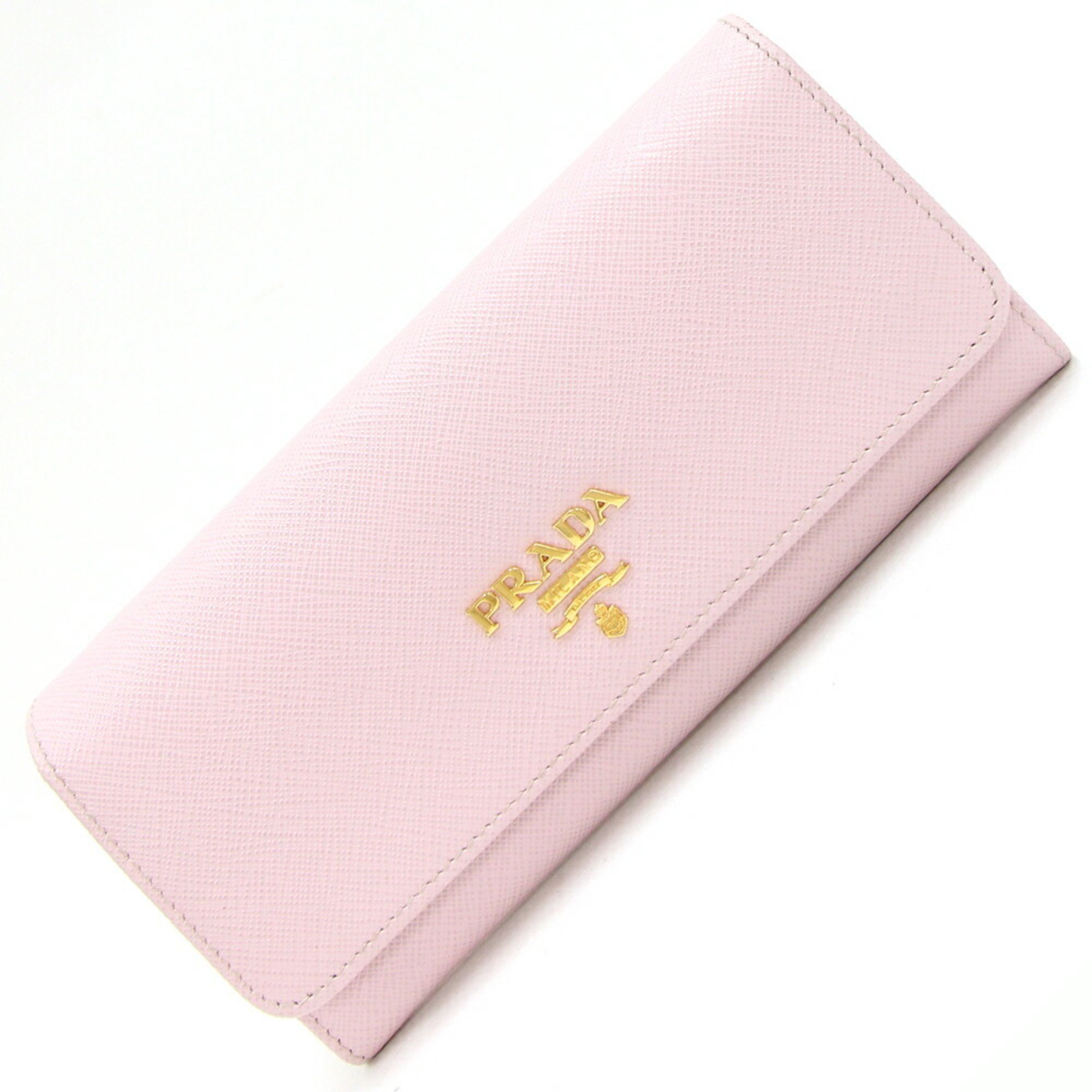 Prada Bi-fold Long Wallet 1MH132 Light Pink Leather Cards Women's PRADA