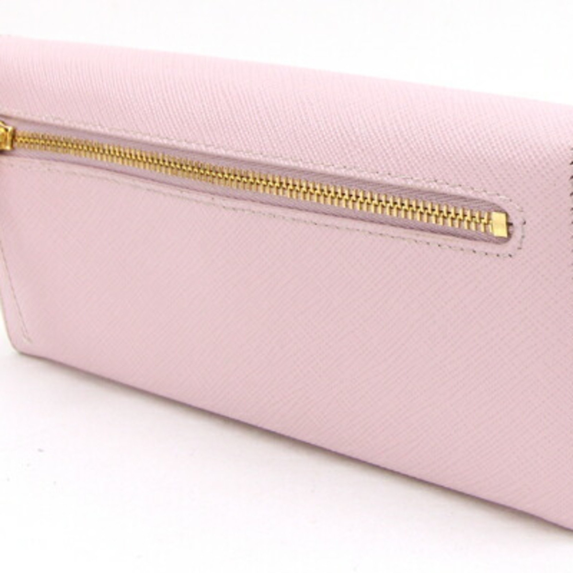 Prada Bi-fold Long Wallet 1MH132 Light Pink Leather Cards Women's PRADA