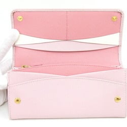 Prada Bi-fold Long Wallet 1MH132 Light Pink Leather Cards Women's PRADA