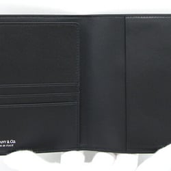 Tiffany & Co. Passport Cover Diamond Point Black Leather Case Book Men's TIFFANY CO.