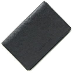 BVLGARI Business Card Holder Classico 20361 Black Leather Pass Case Men's