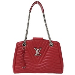 Louis Vuitton LOUIS VUITTON Bag New Wave Women's Tote Calf Leather Chain Ecarlate M51497 Red