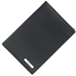 FENDI Card Case Black Leather Holder Pass Business Men's