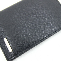 FENDI Card Case Black Leather Holder Pass Business Men's