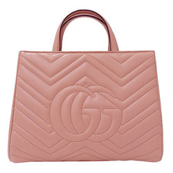 GUCCI Bag Women's Handbag Shoulder 2way Leather GG Marmont Pink 448054 Quilted