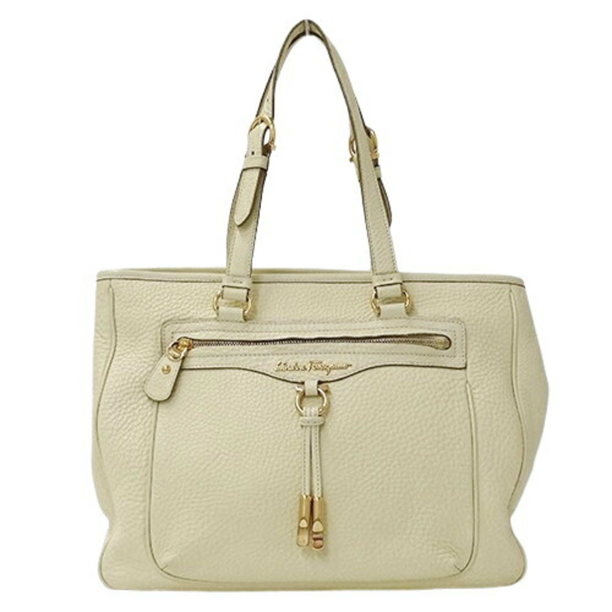 Salvatore Ferragamo Ferragamo Women's Tote Bag Gancini Leather White