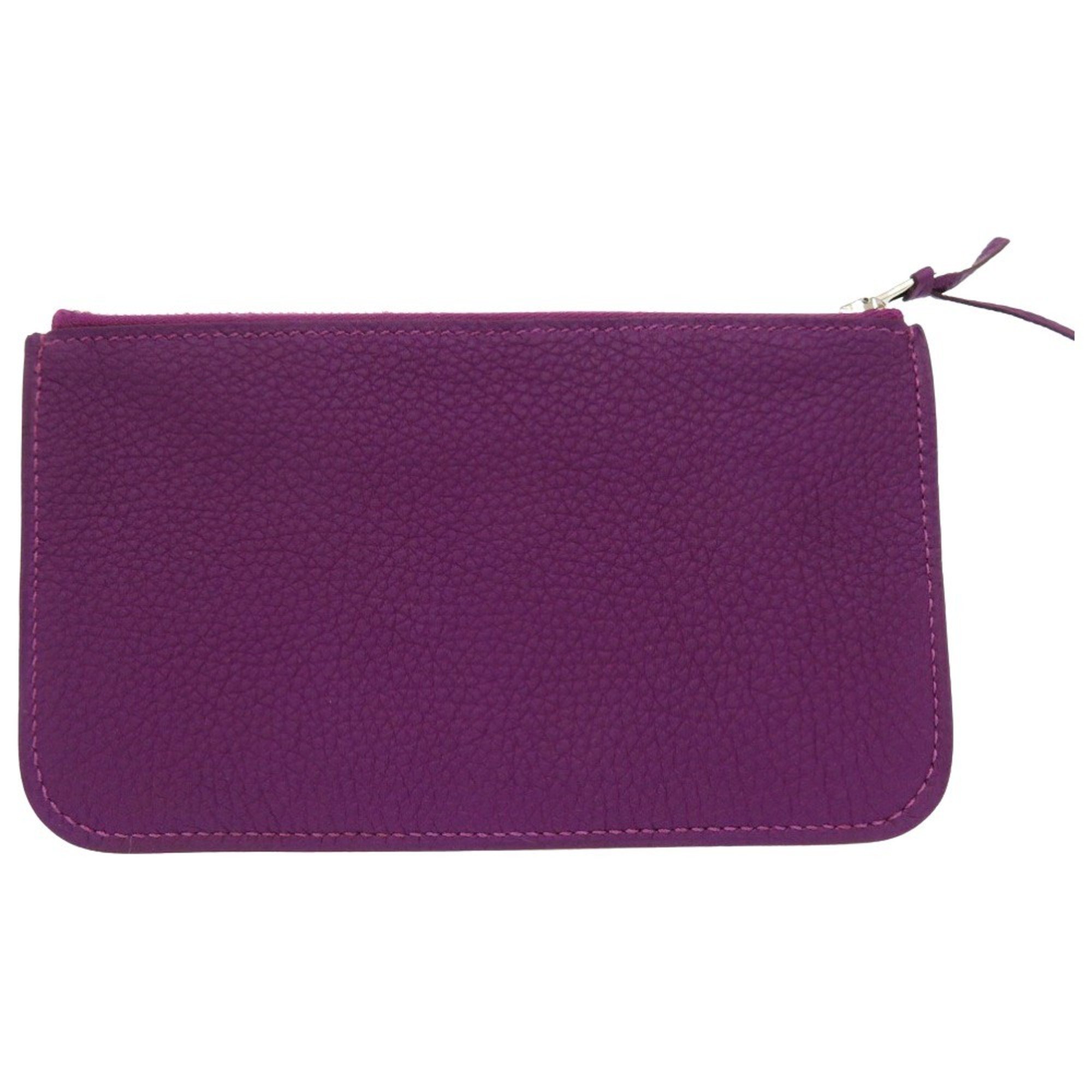 Hermes Dogon GM Togo Anemone R engraved long wallet purple 1673 HERMES