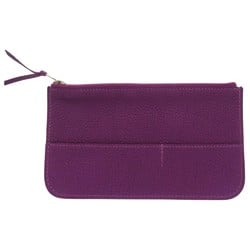 Hermes Dogon GM Togo Anemone R engraved long wallet purple 1673 HERMES