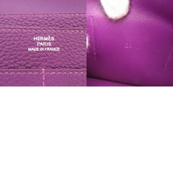 Hermes Dogon GM Togo Anemone R engraved long wallet purple 1673 HERMES