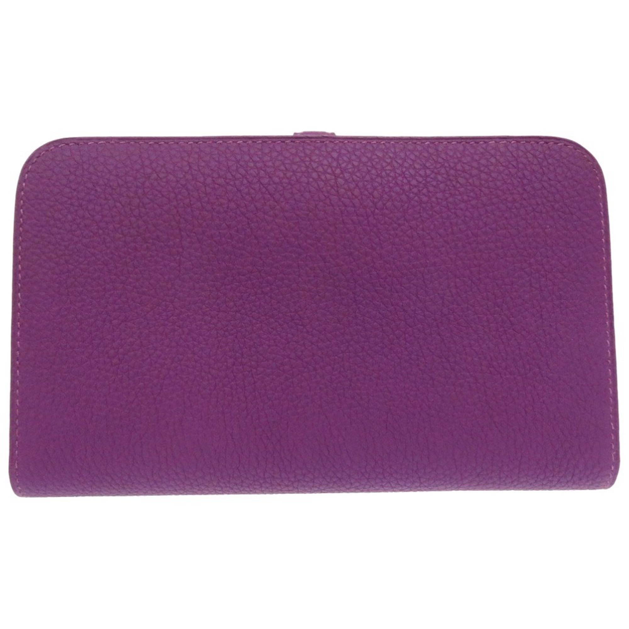 Hermes Dogon GM Togo Anemone R engraved long wallet purple 1673 HERMES